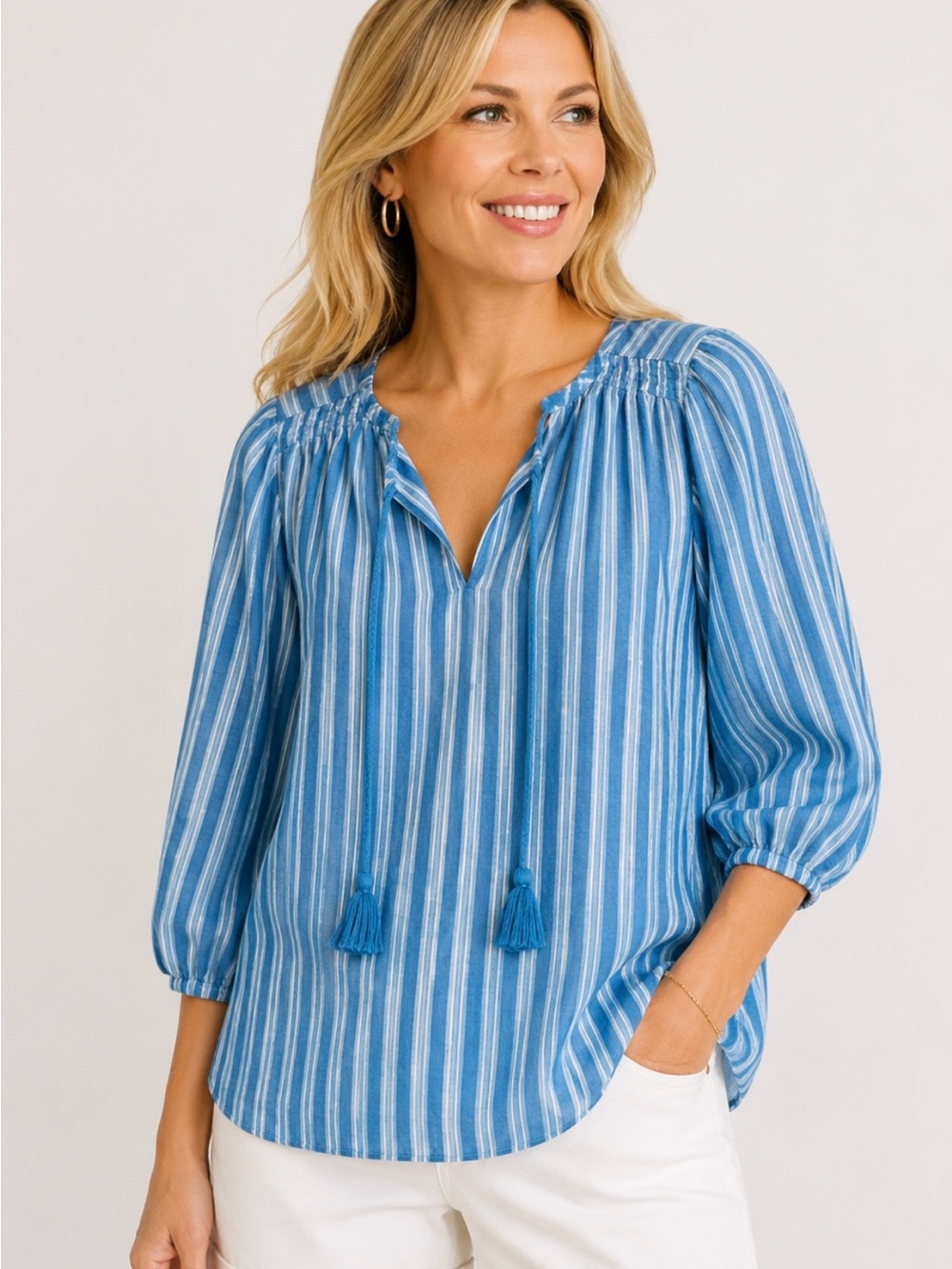 LOFT Beach brand linen blend top